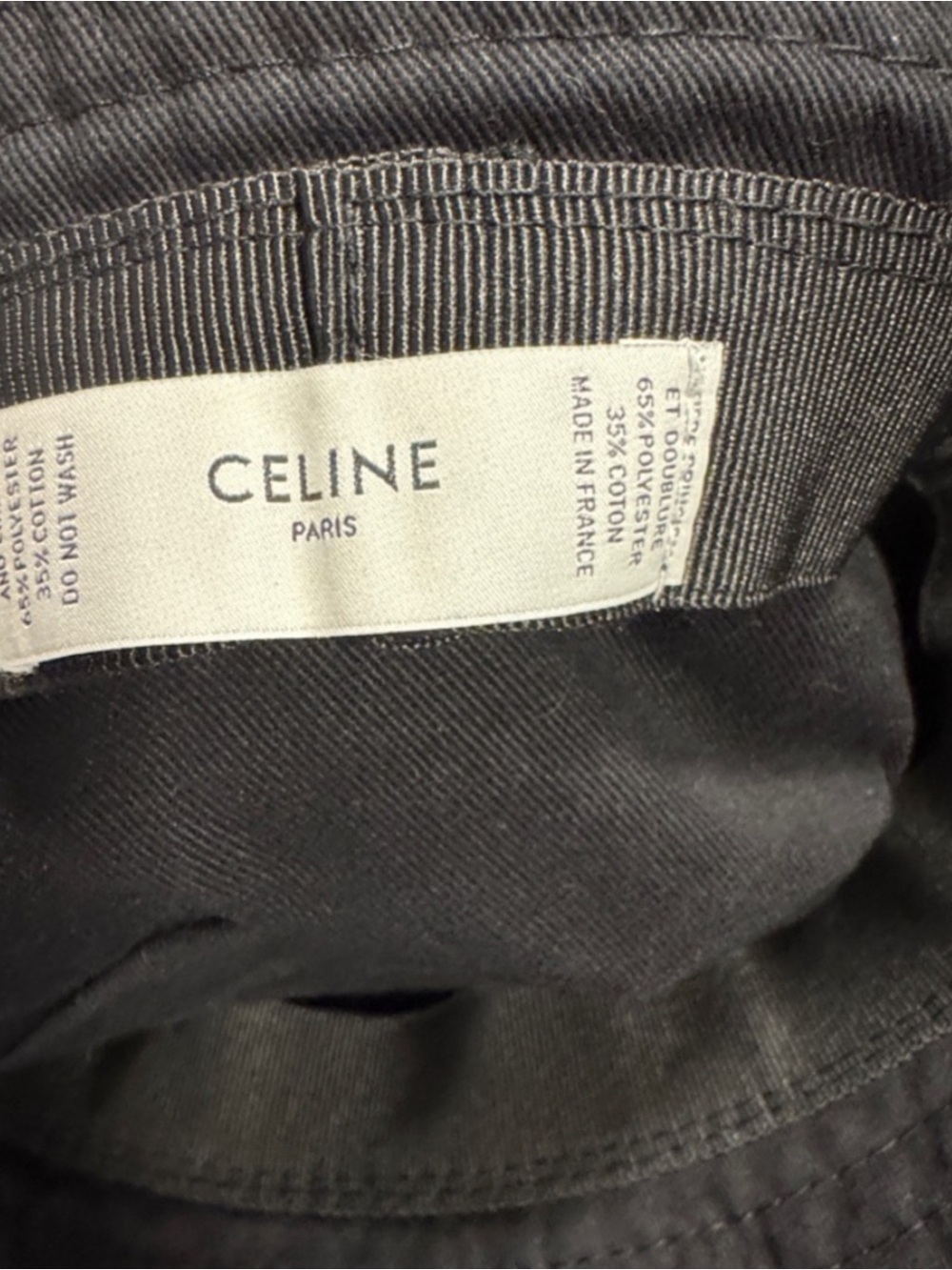 Celine Black Bucket Hat with Yellow Horse & Carriage Logo - Picture 3 of 3